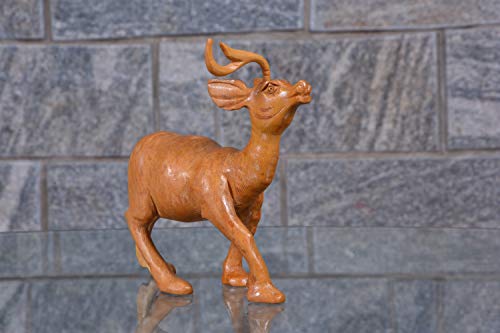 Carved Deer Animal Statue Wooden My, Wooden Deer Statue
